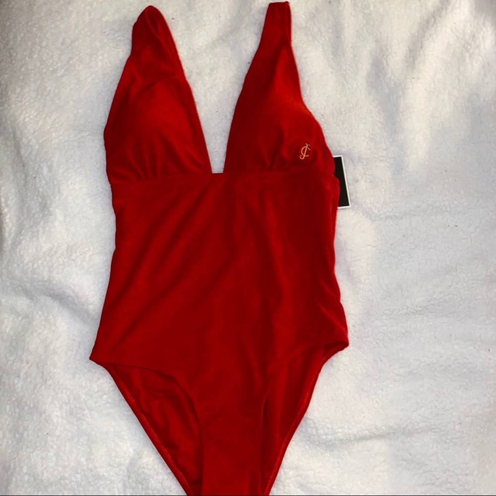 All red juicy couture one piece bathing suit